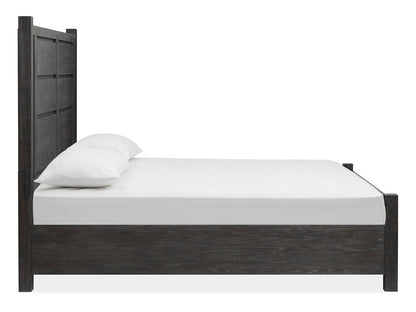 Magnussen - Plum Creek Ravenwood Black Queen Panel Bed 2 Nightstands Drawer Dresser With Landscape Mirror And Door Chest - B5990-54-KIT6 view 4