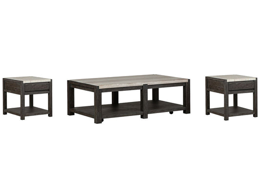 Magnussen - Plum Creek Ravenwood Black Rectangular Cocktail Table With 2 End Table - T5990-43KIT2 view 1