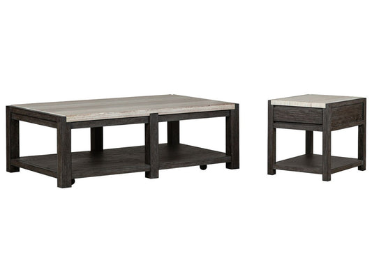 Magnussen - Plum Creek Ravenwood Black Rectangular Cocktail Table With End Table - T5990-43KIT1 view 1