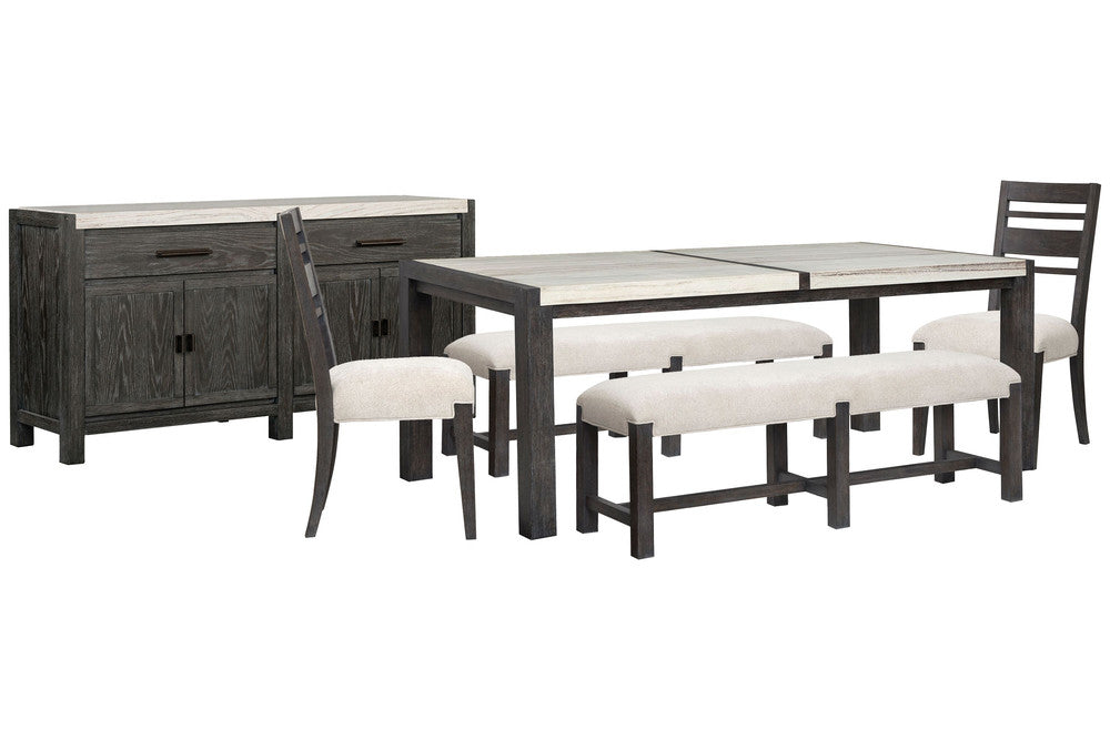 Magnussen - Plum Creek Ravenwood Black Rectangular Dining Table With 2 Benches 2 Side Chairs And Sideboard - D5990-20-KIT38 view 1