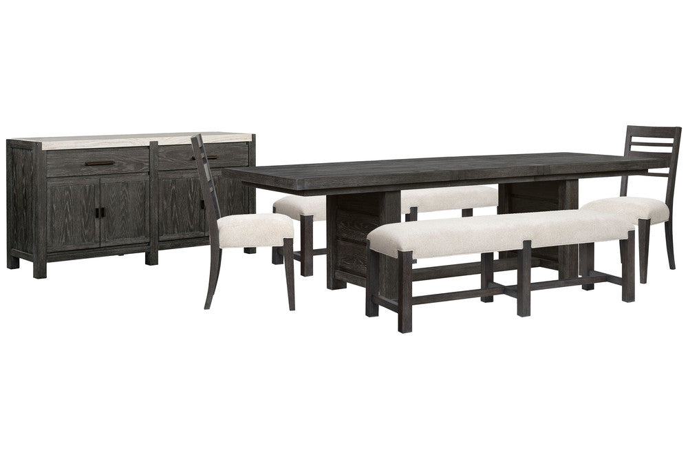 Magnussen - Plum Creek Ravenwood Black Rectangular Dining Table With 2 Benches 2 Side Chairs And Sideboard - D5990-21-KIT38 view 1