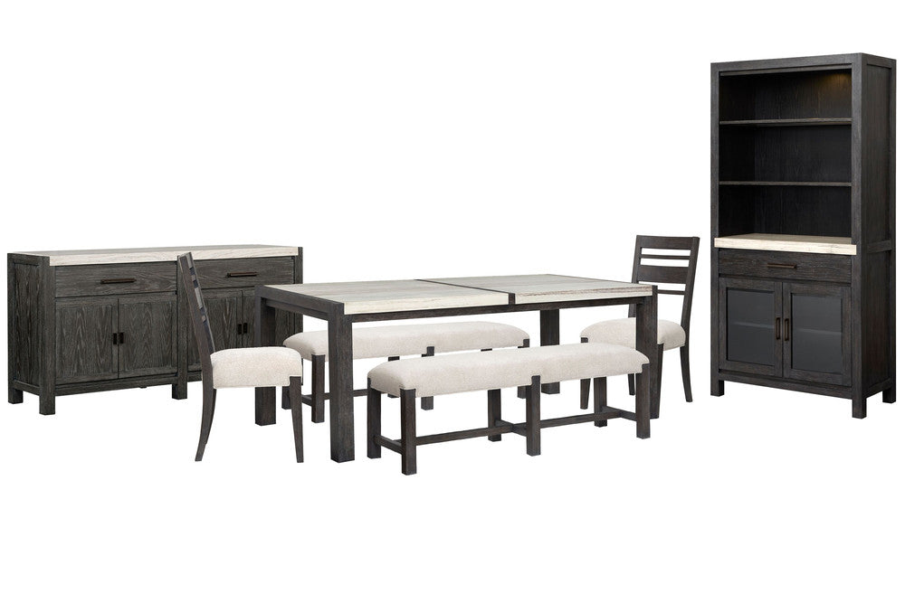 Magnussen - Plum Creek Ravenwood Black Rectangular Dining Table With 2 Benches 2 Side Chairs Sideboard And Display Cabinet - D5990-20-KIT39 view 1