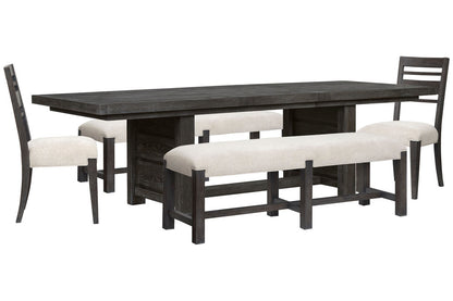 Magnussen - Plum Creek Ravenwood Black Rectangular Dining Table With 2 Benches And 2 Side Chairs - D5990-21-KIT37 view 1