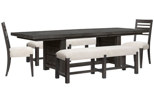 Magnussen - Plum Creek Ravenwood Black Rectangular Dining Table With 2 Benches And 2 Side Chairs - D5990-21-KIT37 view 1