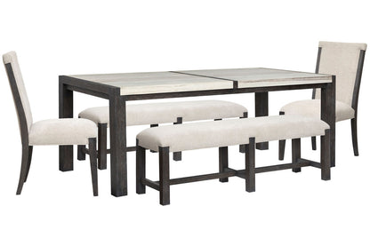 Magnussen - Plum Creek Ravenwood Black Rectangular Dining Table With 2 Benches And 3 Side Chairs - D5990-20-KIT40 view 1