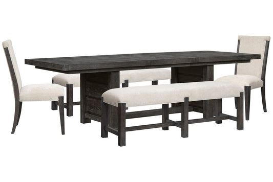 Magnussen - Plum Creek Ravenwood Black Rectangular Dining Table With 2 Benches And 3 Side Chairs - D5990-21-KIT40 view 1