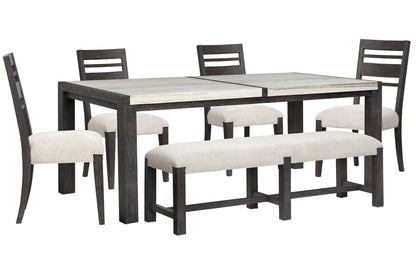 Magnussen - Plum Creek Ravenwood Black Rectangular Dining Table With 4 Side Chairs And Bench - D5990-20-KIT19 view 1