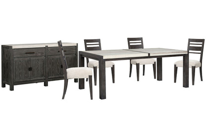 Magnussen - Plum Creek Ravenwood Black Rectangular Dining Table With 4 Side Chairs And Sideboard - D5990-20-KIT2 view 1