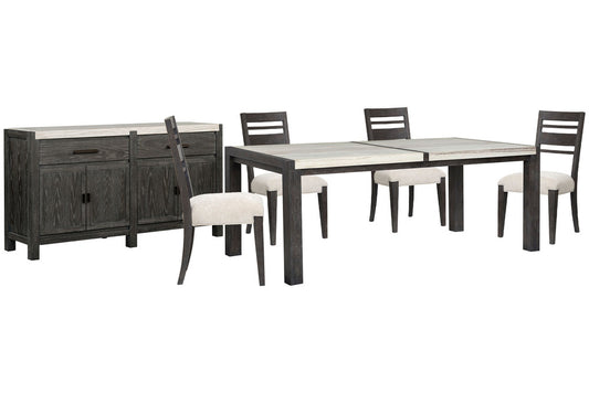 Magnussen - Plum Creek Ravenwood Black Rectangular Dining Table With 4 Side Chairs And Sideboard - D5990-20-KIT2 view 1