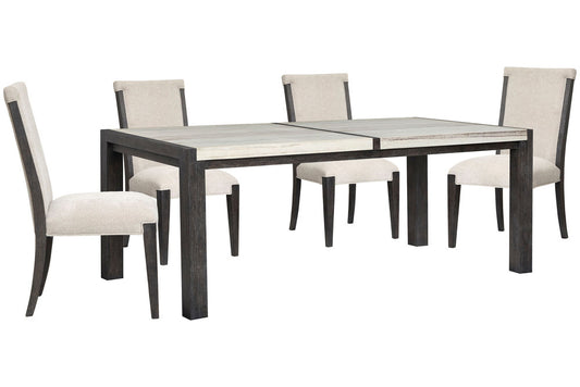 Magnussen - Plum Creek Ravenwood Black Rectangular Dining Table With 4 Upholstered Side Chairs - D5990-20-KIT7 view 1