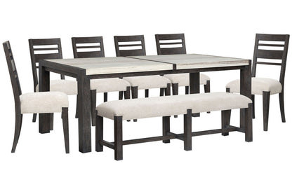 Magnussen - Plum Creek Ravenwood Black Rectangular Dining Table With 6 Side Chairs And Bench - D5990-20-KIT22 view 1