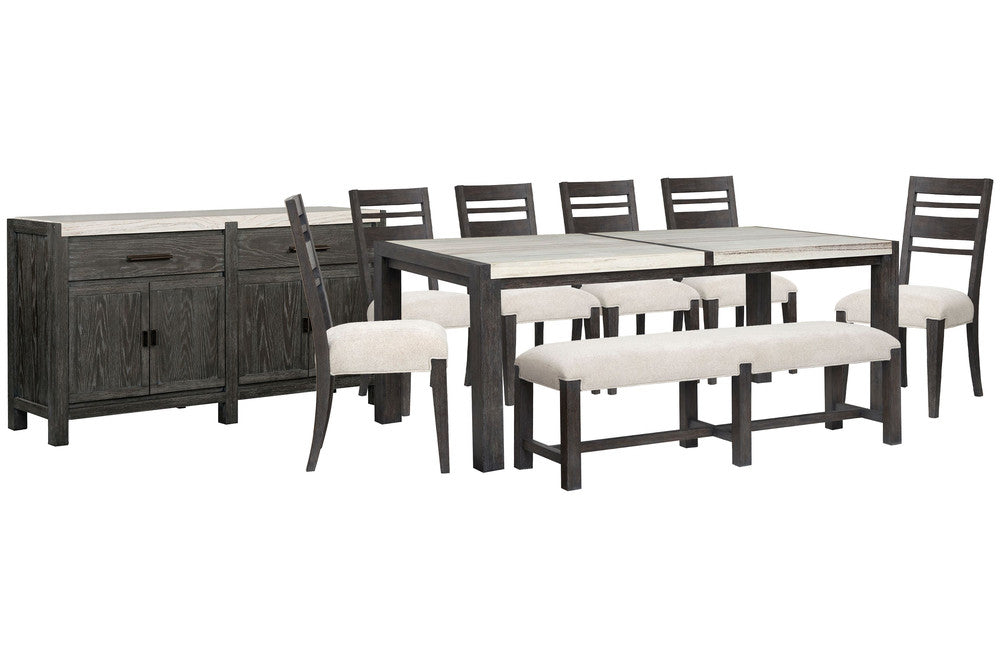 Magnussen - Plum Creek Ravenwood Black Rectangular Dining Table With 6 Side Chairs Bench And Sideboard - D5990-20-KIT23 view 1