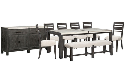 Magnussen - Plum Creek Ravenwood Black Rectangular Dining Table With 6 Side Chairs Bench And Sideboard - D5990-20-KIT23 view 1