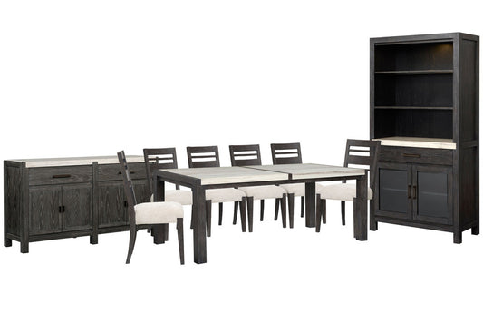 Magnussen - Plum Creek Ravenwood Black Rectangular Dining Table With 6 Side Chairs Sideboard And Display Cabinet - D5990-20-KIT6 view 1