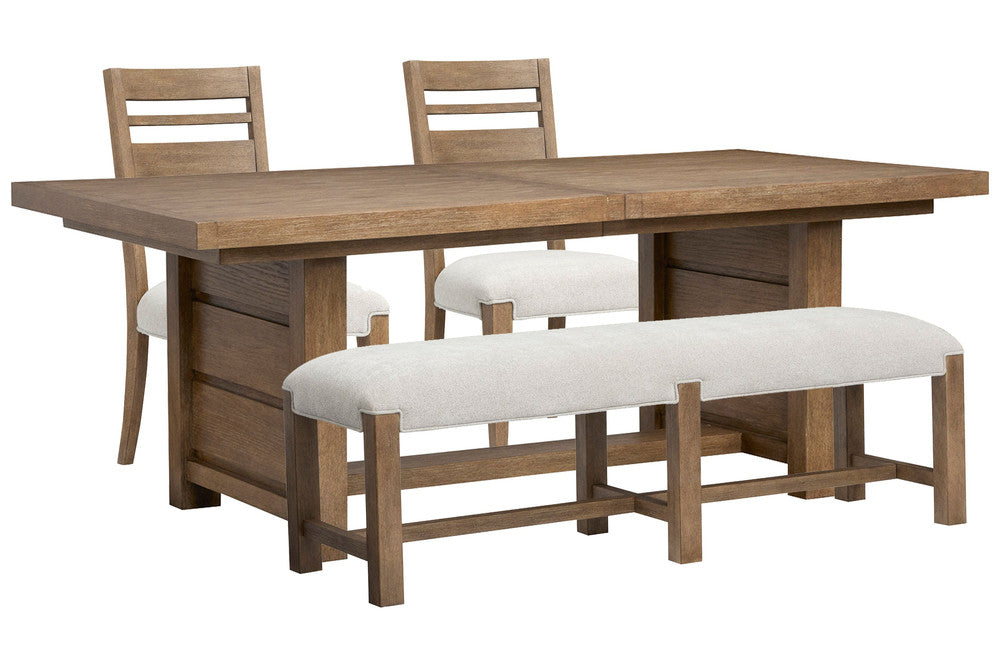 Magnussen - Plum Creek Sierra Brown Extendable Trestle Dining Table With 2 Side Chairs And Bench - D5768-21-KIT13 view 1