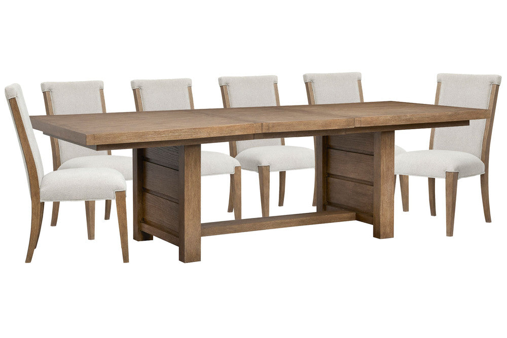 Magnussen - Plum Creek Sierra Brown Extendable Trestle Dining Table With 6 Upholstered Side Chairs - D5768-21-KIT10 view 1
