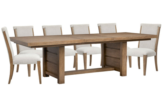 Magnussen - Plum Creek Sierra Brown Extendable Trestle Dining Table With 6 Upholstered Side Chairs - D5768-21-KIT10 view 1