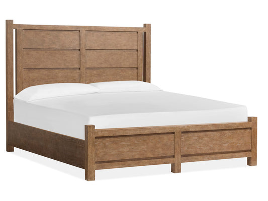 Magnussen - Plum Creek Sierra Brown King Panel Bed 2 Nightstands Drawer Dresser With Landscape Mirror And Door Chest - B5768-64-KIT6 view 2