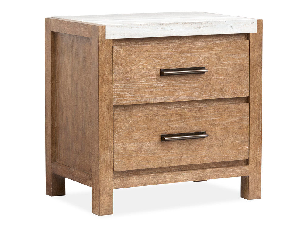 Magnussen - Plum Creek Sierra Brown King Panel Bed 2 Nightstands Drawer Dresser With Landscape Mirror And Door Chest - B5768-64-KIT6 view 5
