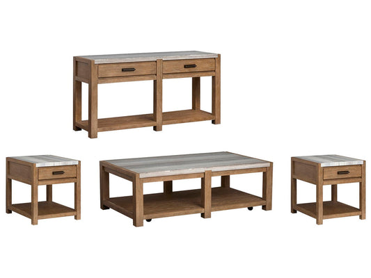 Magnussen - Plum Creek Sierra Brown Rectangular Caster Cocktail Table With 2 End Table And Sofa Table - T5768-43KIT3 view 1