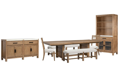 Magnussen - Plum Creek Sierra Brown Rectangular Dining Table With 2 Benches 2 Side Chairs Server And Display Cabinet - D5768-21-KIT33 view 1