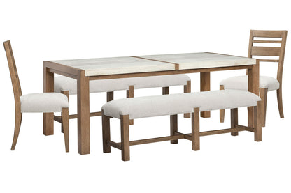 Magnussen - Plum Creek Sierra Brown Rectangular Dining Table With 2 Benches And 2 Side Chairs - D5768-20-KIT31 view 1