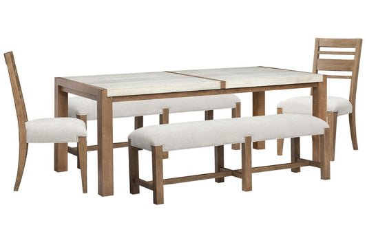Magnussen - Plum Creek Sierra Brown Rectangular Dining Table With 2 Benches And 2 Side Chairs - D5768-20-KIT31 view 1