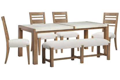 Magnussen - Plum Creek Sierra Brown Rectangular Dining Table With 4 Side Chairs And Bench - D5768-20-KIT16 view 1