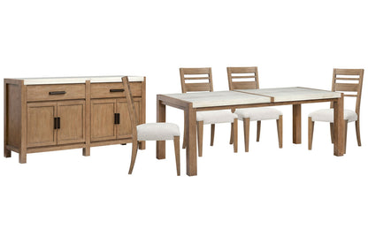 Magnussen - Plum Creek Sierra Brown Rectangular Dining Table With 4 Side Chairs And Server - D5768-20-KIT2 view 1