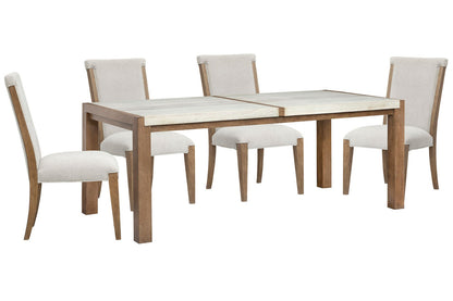 Magnussen - Plum Creek Sierra Brown Rectangular Dining Table With 4 Upholstered Side Chairs - D5768-20-KIT7 view 1