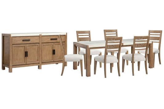 Magnussen - Plum Creek Sierra Brown Rectangular Dining Table With 6 Side Chairs And Server - D5768-20-KIT5 view 1