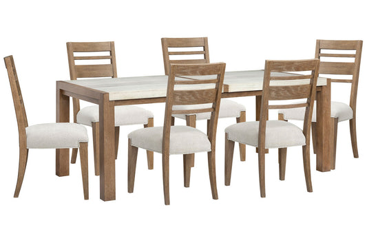Magnussen - Plum Creek Sierra Brown Rectangular Dining Table With 6 Side Chairs - D5768-20-KIT4 view 1
