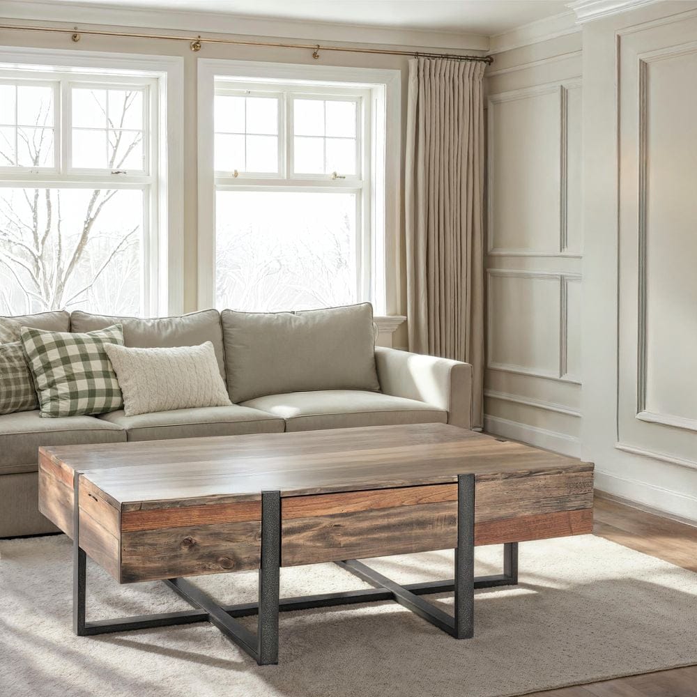 Magnussen - Prescott Modern Reclaimed Wood Rectangular Coffee Table in Rustic Honey - T4344-43