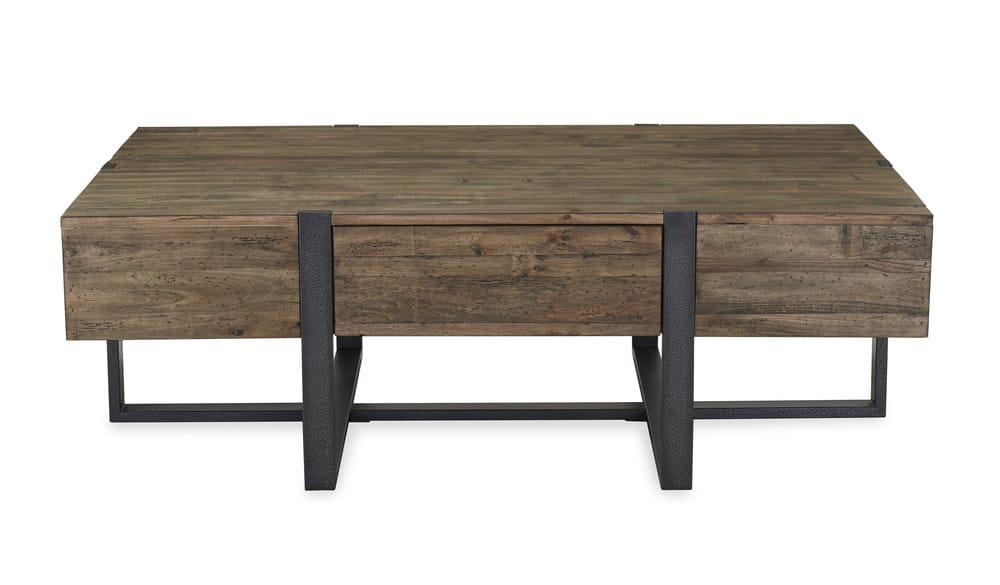 Magnussen - Prescott Rustic Honey And Distressed Iron Rectangular Cocktail Table With End Table - T4344-43KIT4 view 3
