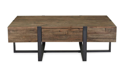 Magnussen - Prescott Rustic Honey And Distressed Iron Rectangular Cocktail Table With End Table - T4344-43KIT4 view 3