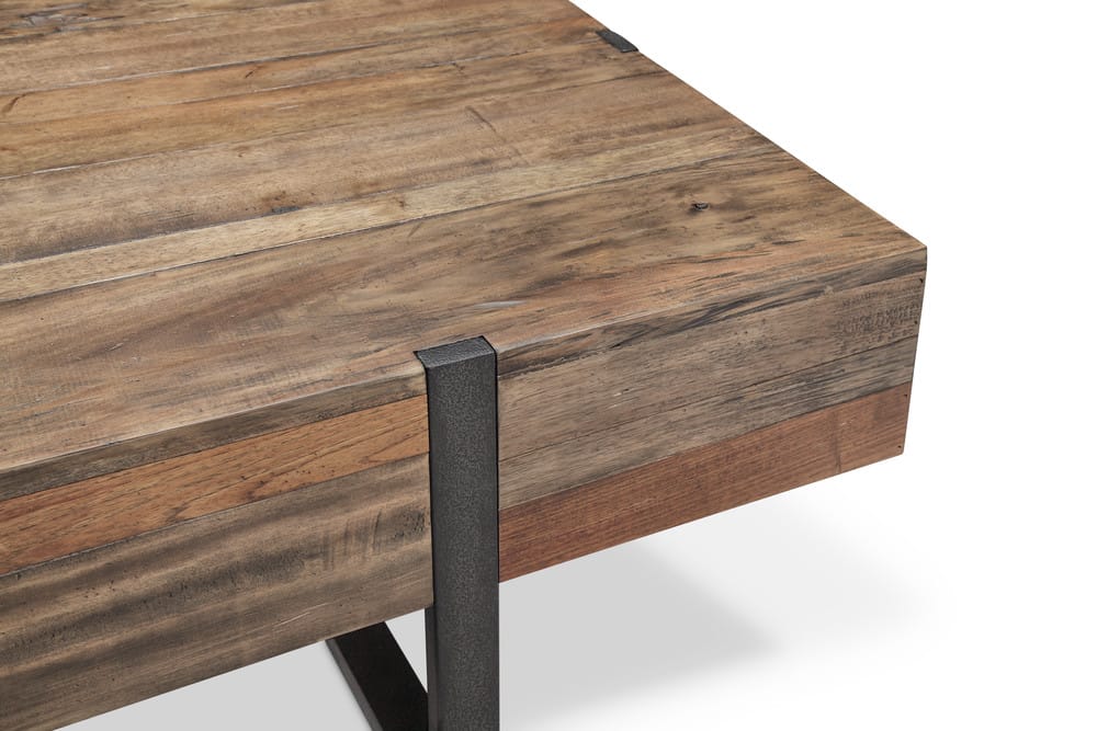 Magnussen - Prescott Rustic Honey And Distressed Iron Rectangular Cocktail Table With End Table - T4344-43KIT4 view 4