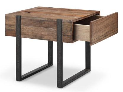 Magnussen - Prescott Rustic Honey And Distressed Iron Rectangular Cocktail Table With End Table - T4344-43KIT4 view 5
