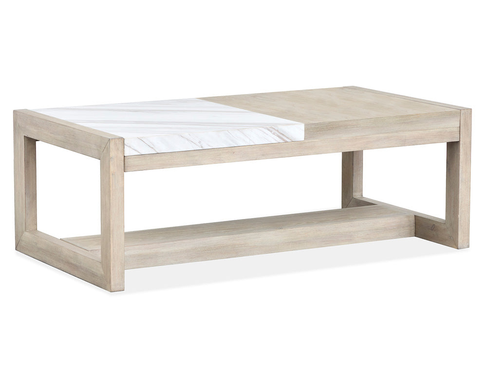 Magnussen - Preston Gallery Buff And Antique Silver Rectangular Cocktail Table - T5941-43 view 1