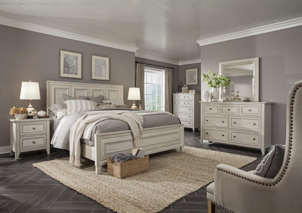 Magnussen - Raelynn Cal. King Panel Bed in Weathered White - B4220-74 veiw 3