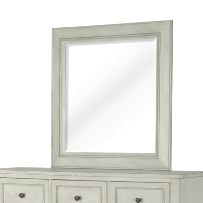 Magnussen - Raelynn Portrait Concave Framed Mirror in Weathered White - B4220-42 veiw 2