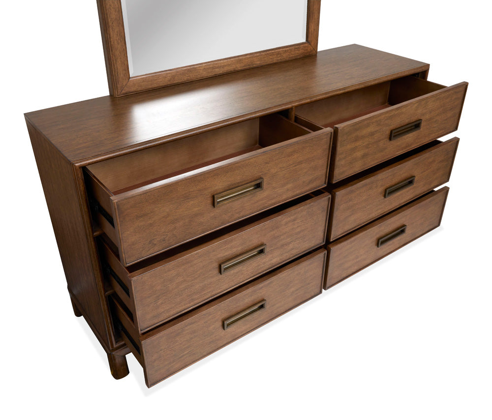 Magnussen - Ridgefield Russet Double Drawer Dresser With Landscape Mirror - B6436-2240 view 9