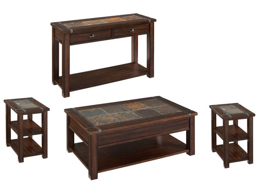 Magnussen - Roanoke Cherry And Slate Rectangular Lift Top Cocktail Table With 2 Chairside End Table And Sofa Table - T2615-50KIT3 view 1