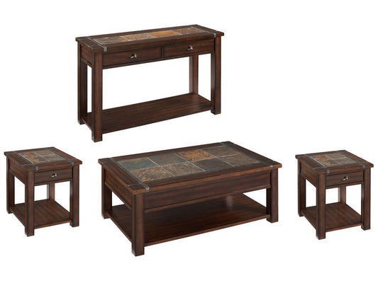 Magnussen - Roanoke Cherry And Slate Rectangular Lift Top Cocktail Table With 2 End Table And Sofa Table - T2615-50KIT6 view 1