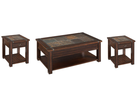 Magnussen - Roanoke Cherry And Slate Rectangular Lift Top Cocktail Table With 2 End Table - T2615-50KIT5 view 1