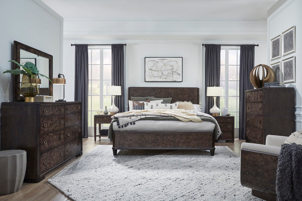 Magnussen - Rowan Espresso King Panel Bed 2 Nightstands Drawer Dresser With Landscape Mirror And Door Chest - B5769-64-KIT6 view 9