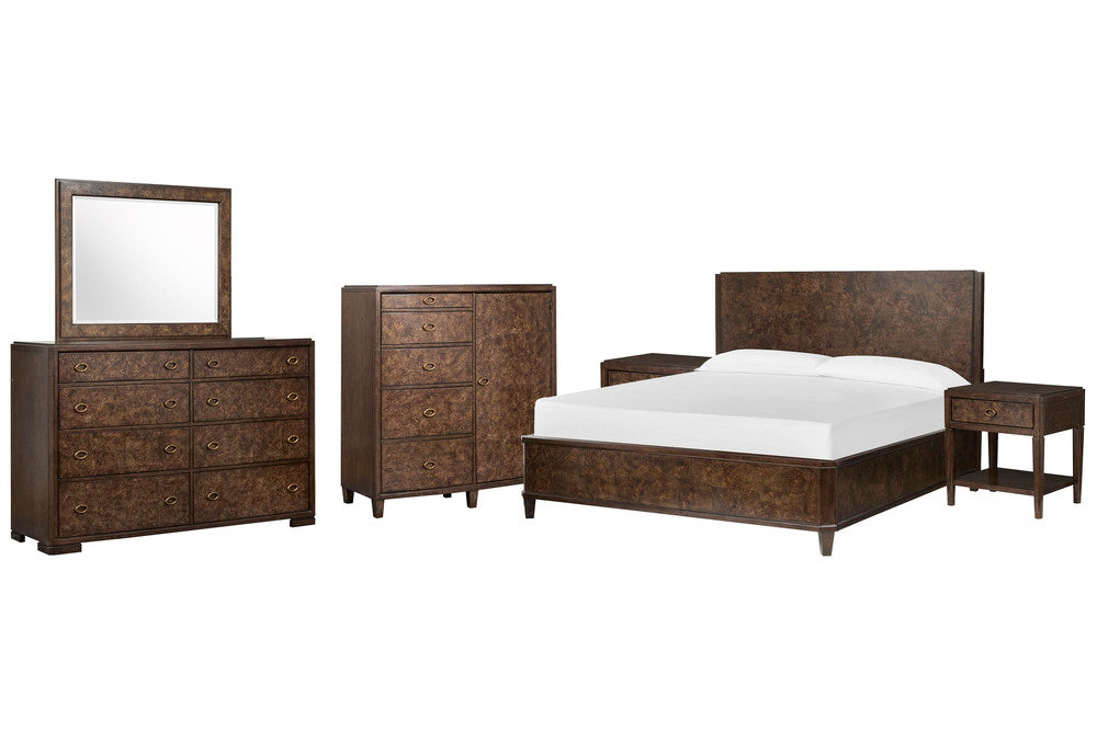 Magnussen - Rowan Espresso King Panel Bed 2 Open Nightstands Drawer Dresser With Landscape Mirror And Door Chest - B5769-64-KIT16 view 1