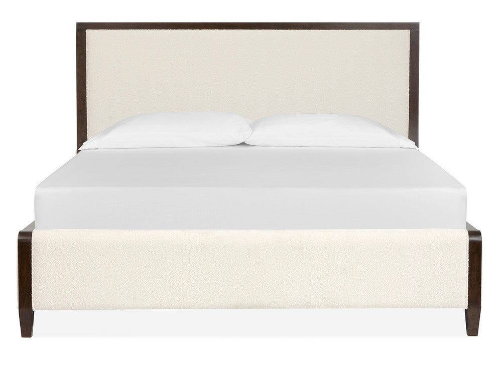 Magnussen - Rowan Espresso King Upholstered Panel Bed 2 Nightstands Drawer Dresser With Landscape Mirror And Door Chest - B5769-65-KIT6 view 3