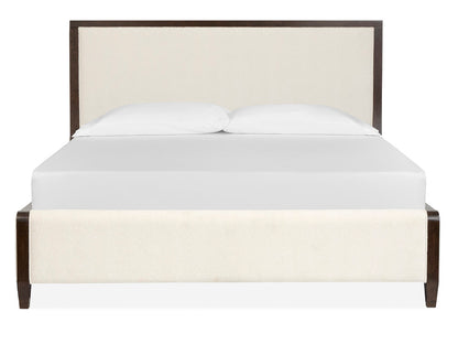 Magnussen - Rowan Espresso King Upholstered Panel Bed 2 Nightstands Drawer Dresser With Landscape Mirror And Door Chest - B5769-65-KIT6 view 3