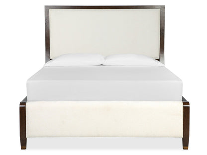 Magnussen - Rowan Espresso Queen Upholstered Panel Bed 2 Nightstands Drawer Dresser With Landscape Mirror And Door Chest - B5769-55-KIT6 view 3