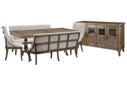 Magnussen - Roxbury Manor Homestead Brown Extendable Rectangular Dining Table With 2 Benches 2 Arm Chairs And Buffet - D5011-20-KIT12 view 1